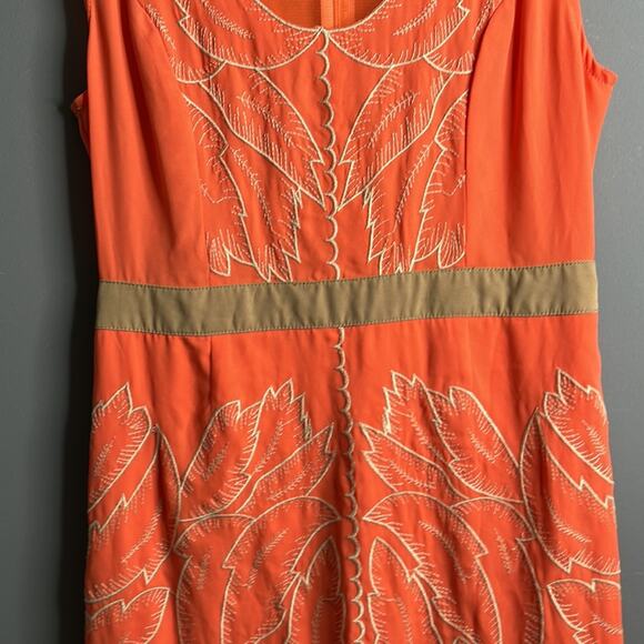 Ryu Orange Sleeveless With Leaf Embroidery Size Small - Picture 4 of 10